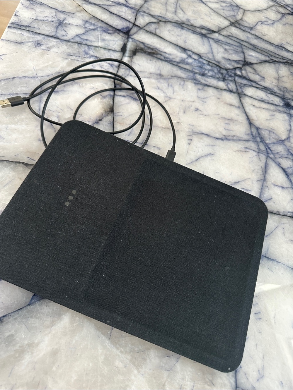 Courant Black Fabric Wireless Charging Pad with USB Cable